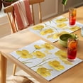 thumbnail image 4 of Yellow Flower Placemats Set of 2, Watercolor Floral Leaf Rustic Plant Botanical Farmhouse Non-Slip Place Mats Washable Table Mats for Kitchen Dining Table Decorations Indoor/Outdoor, 4 of 9