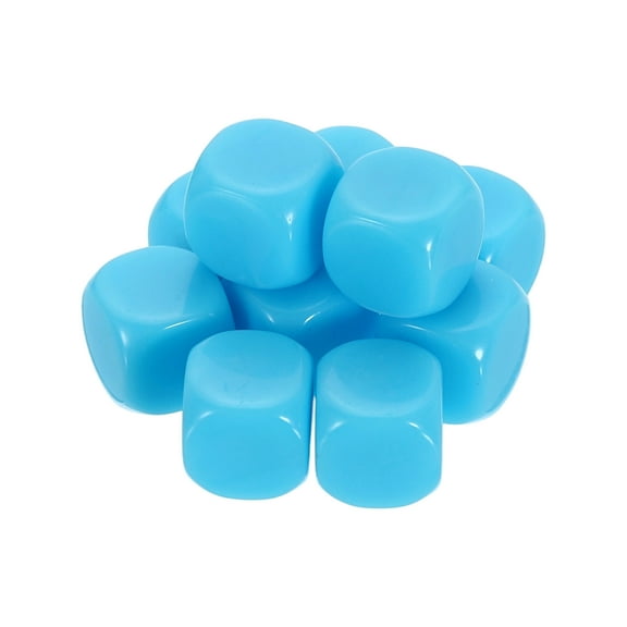 10Pack Rounded Blank Six Sided Dice 16mm/0.6inch Acrylic Dice, Light Blue
