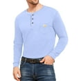 thumbnail image 6 of Aiyino Men's Loose Fit Heavyweight Long Sleeve Pocket Henley T-Shirt, 6 of 6