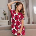thumbnail image 6 of Salouo Tulips Flowers Print Short Sleeve Sleepshirt for Womens Comfy Nightgown Scoopneck Cute Nightdress Ruffle -3X-Large, 6 of 7