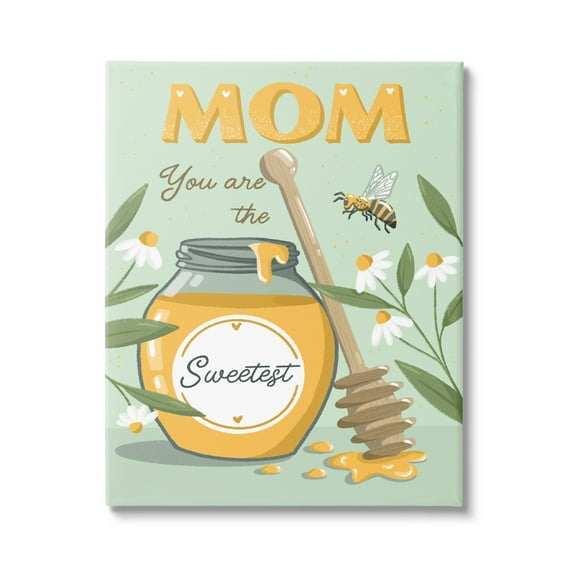 Stupell Industries Mom You Are The Sweetest Honey Jar Holiday Painting Gallery Wrapped Canvas Print Wall Art