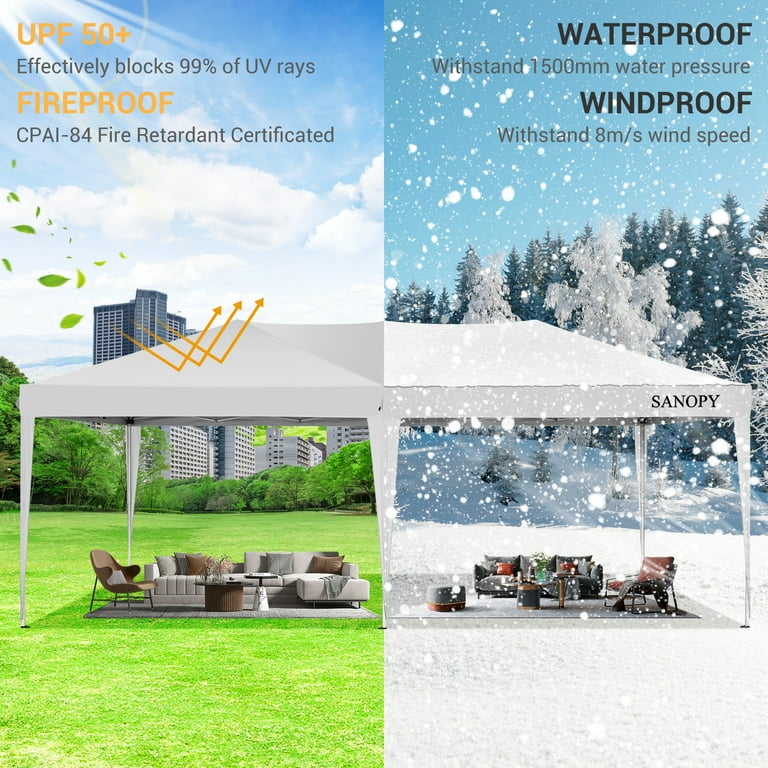SANOPY 10 x20 EZ Pop Up Canopy Tent Outdoor Event Gazebo with Side Walls Carry Bag White Walmart