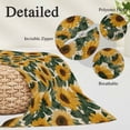 thumbnail image 3 of Sunflower Throw Pillow Covers, Summer Floral Botanical Watercolor Yellow Green Soft Breathable Pillow Cases with Invisible Zipper, Toddler Pillowcases for Couch Bed Sofa Chair 12x20 Inches, 3 of 9
