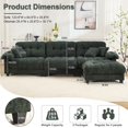 thumbnail image 3 of GNIXUU 123.6 " Cloud Sectional Couches,Modern Convertible Modular Chenille L-Shape Couch with Ottoman,Comfy 3 Seater Sleeper Sofa for Living Room Apartment,Office,Green, 3 of 8