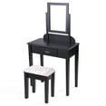 thumbnail image 3 of paproos Vintage Vanity Table with Rotating Rectangular Mirror, Vintage Makeup Dressing Table with Stool, Dresser Table for Women, 3 of 10
