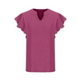 thumbnail image 5 of SELONE Peplum Tops for Women Plus Size Dressy Short Sleeve Tops Blouses Regular Fit T Shirts Pullover Tees Tops Solid T-Shirts V Neck Tops Casual Blouses Easy Care Soft Breathable Pullover Wine XL, 5 of 8