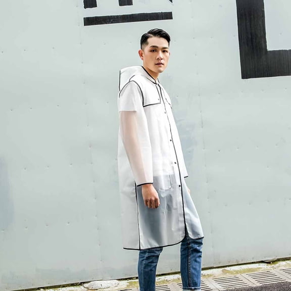 GOOHOCHY Anti-droplet Raincoat Protective Raincoat Adult Outdoor Raincoat Xxl Black