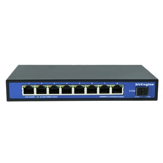 BV-Tech 6 Port PoE+ Switch (4 PoE+ Ports with 2 Ethernet Uplink and Extend  Function) – 60W – 802.3at + 1 High Power PoE Port| Desktop Fanless Design 