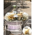thumbnail image 5 of Hokiten Outdoor Tablecloths with Umbrella Hole & Zipper, Yellow Gnomes Round Tablecloths 60 Inch, Sunflower Bee Pastoral Botanical Retro Waterproof Table Cloth, Patio/Pool/Picnic Table Covers, 5 of 7