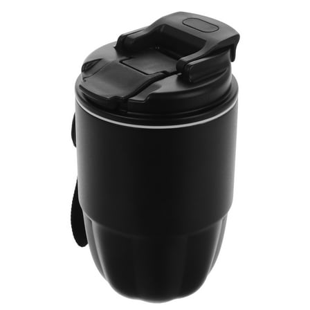 FESTFENDS Stainless Mug 320ml Insulated Tumbler With Spill Proof Lid For Drinks 1Pcs Black
