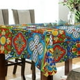 thumbnail image 3 of Coolnut Mexican Talavera Rectangle Tablecloth, Dust Proof Anti Wrinkle Wipeable Table Cloth Tabletop foration of Dinner Kitchen Wedding Holiday Party 54"x54" Decor Gift, 3 of 7