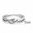 thumbnail image 2 of Womens Silver Rings High polished (no plating) 316L Stainless Steel Ring with AAA Grade CZ in Clear DA157, 2 of 5
