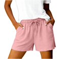 thumbnail image 2 of TinyBloomm Metallic Shorts for Women Casual Shorts For With Side Slit Breathable Everyday Summer Bottoms Relaxed Fit For Comfort And Easy Styling, Size S, 2 of 4