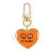 thumbnail image 1 of Sólo naranjas gracioso dibujo naranja Llavero de metal en forma de corazón dorado, 1 of 3