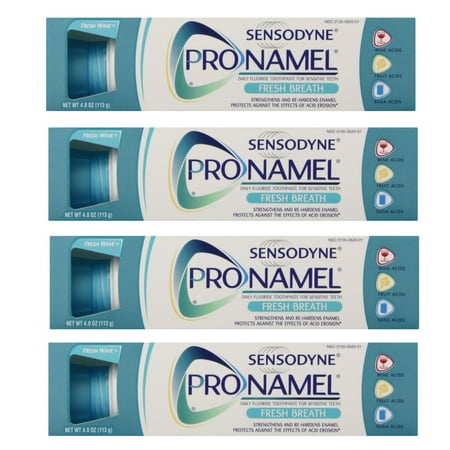 4 Pack Sensodyne Pronamel Toothpaste Fresh Breath Protects from Acids, 4 oz (Sensodyne Pronamel Fresh Breath Toothpaste Best For Sensitive Teeth)