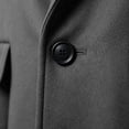 thumbnail image 4 of Nmnitkp Men's Solid Color Notched Lapel Single‑Breasted Mid‑Long Wool Blend Overcoat Long Sleeve Pocket Trench Coat for Fall Winter Business Casual Daily Street Outfits Dark Gray,S, 4 of 9
