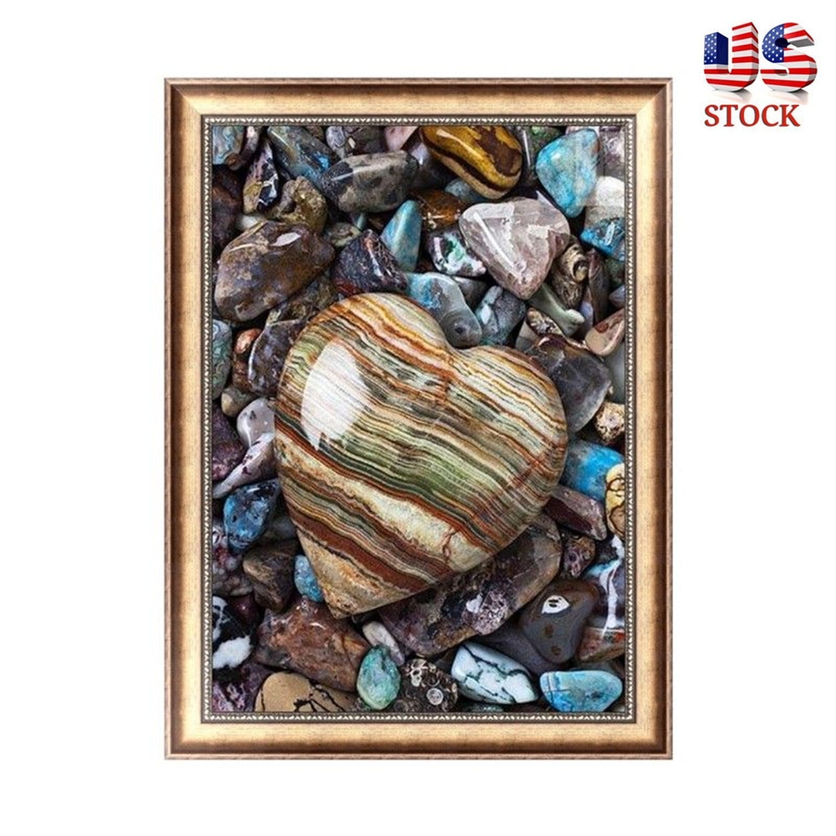 DIY 5D Diamond Embroidery Heart Stone Painting Cross Stitch Craft Home