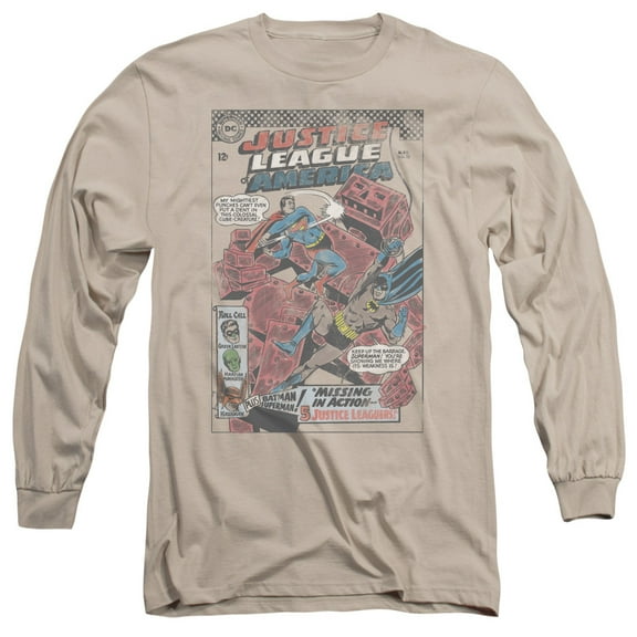 JLA Justice League Cube Creature  Long Sleeve Adult 18/1 T-Shirt Sand