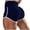 Navy, variant on UAMVSH Yoga Shorts for Women Casual Stretch Running Gym Biker Shorts High Waist Solid Color Comfy Athletic Shorts