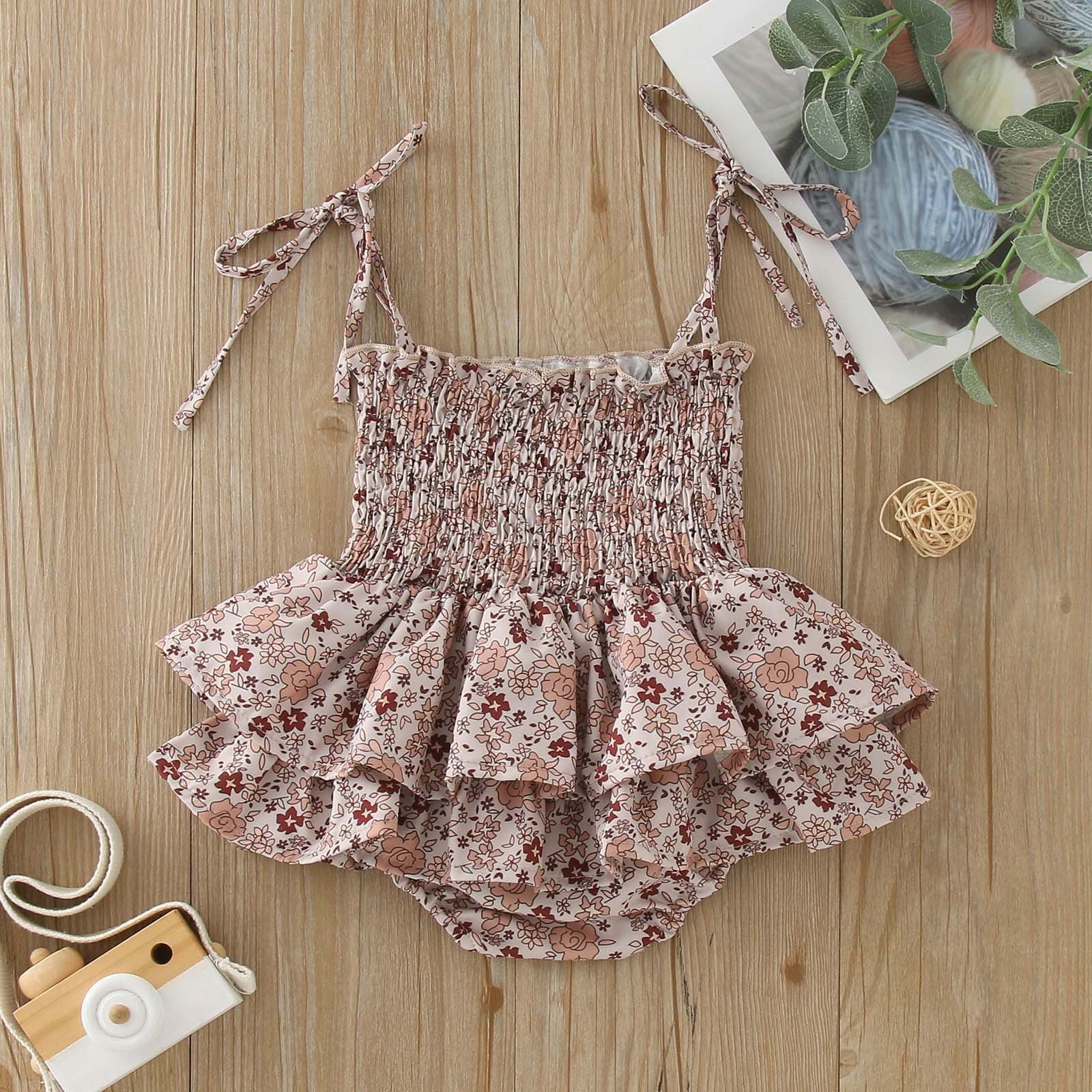 Big Kid Girl Clothing New Born Baby Stuff Baby Infant Girls Family Matching Outfits Sleeveless Floral Patchwork Sisters Dress Romper Girls