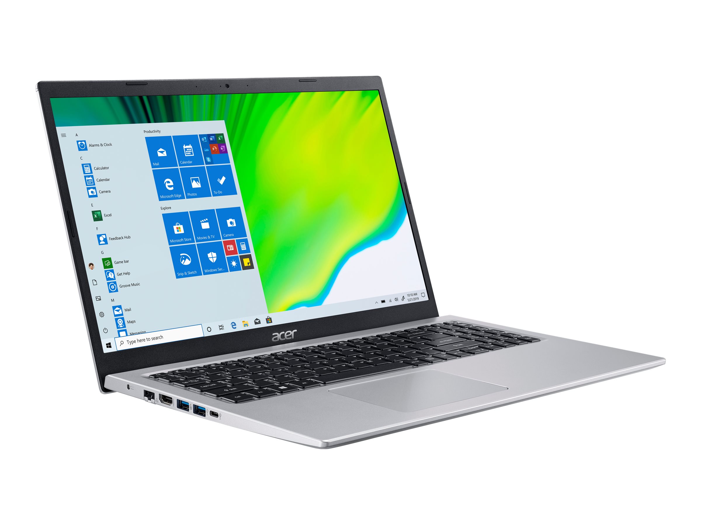 Acer Aspire 5 A515-56-36UT Slim Laptop | 15.6" Full HD Display | 11th Gen Intel Core i3-1115G4 Processor | 4GB DDR4 | 128GB NVMe SSD | WiFi 6 | Amazon Alexa | Windows 10 Home (S Mode) - image 3 of 8