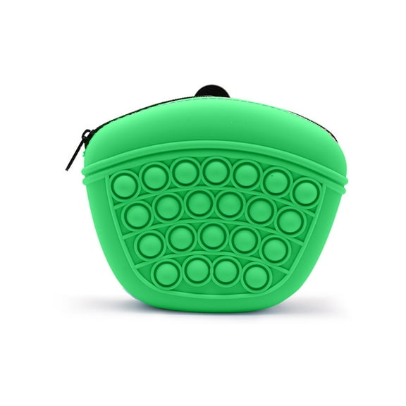 New Dog Treat Bag Silicone Pet Portable Dog Training Waist Bag Outdoor Feeder Puppy Snack Zipper Pouch Food Reward Storage Bag (Green)