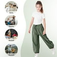 thumbnail image 4 of Rolanko Parachute Pants for Girls Y2K Cargo Trousers with Pockets Harajuku Jogger Pants, 4 of 7