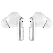 Mixx StreamBuds Custom 3 TWS Bluetooth In-Ear Earbuds with Mics and Charging Case, Clear Voice Technology, up to 24 Hours Play Time, Silver/White