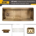 thumbnail image 3 of Strictly Sinks 45” Black Workstation Sink 16ga Stainless Steel Sink 2-Tier Undermount Kitchen Sink, 3 of 8