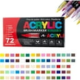 thumbnail image 1 of Yisang Marqueurs Acryliques pour Livres de Coloriage Marqueur Acrylique Liquide Droit Marqueurs Pinceau Acrylique pour Adultes Marqueurs de Peinture Acrylique Pointe Pinceau 1ml, 1 of 8