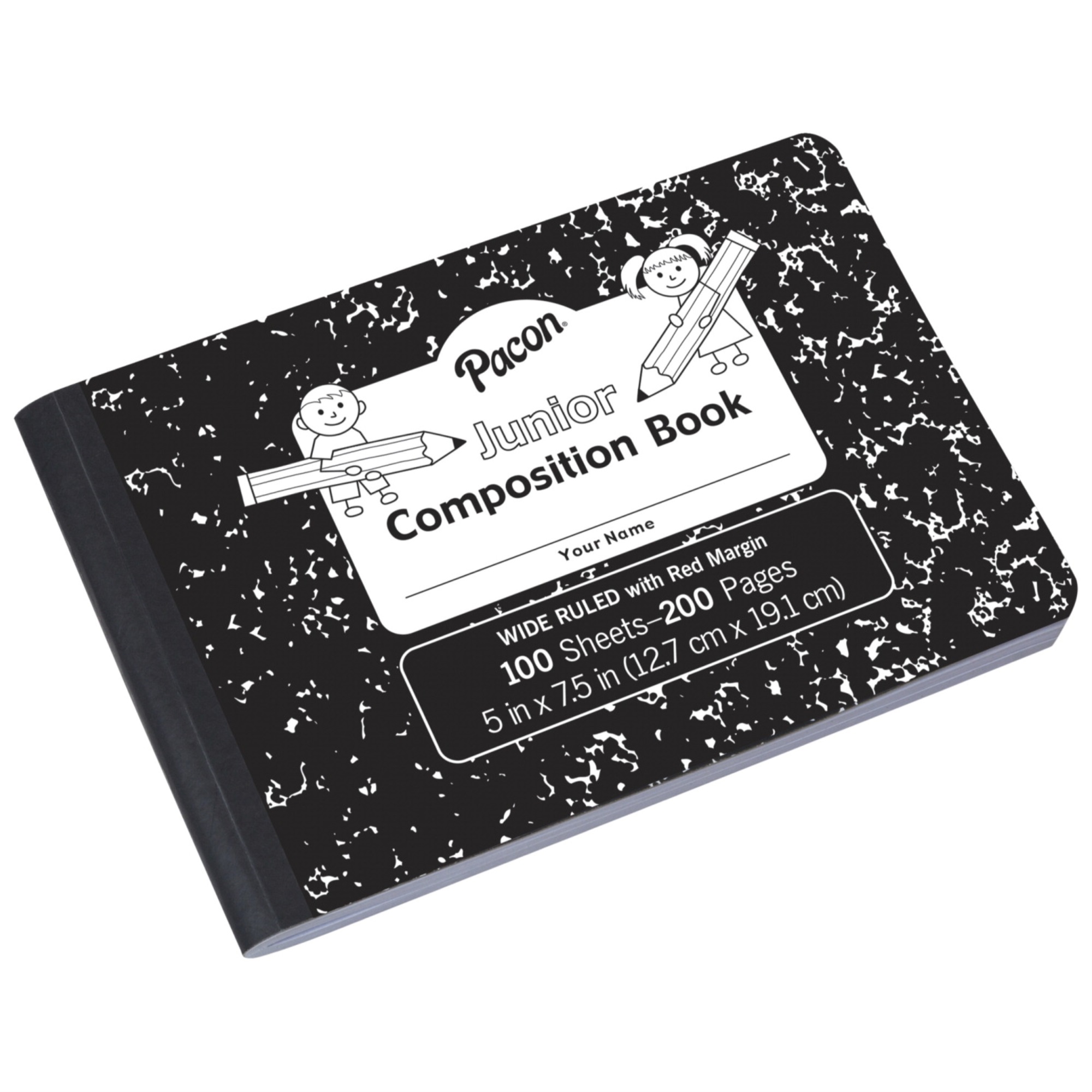 Pacon Junior Composition Book, 5 x 71/2 Inches, 3/8 Inch Ruled, 100