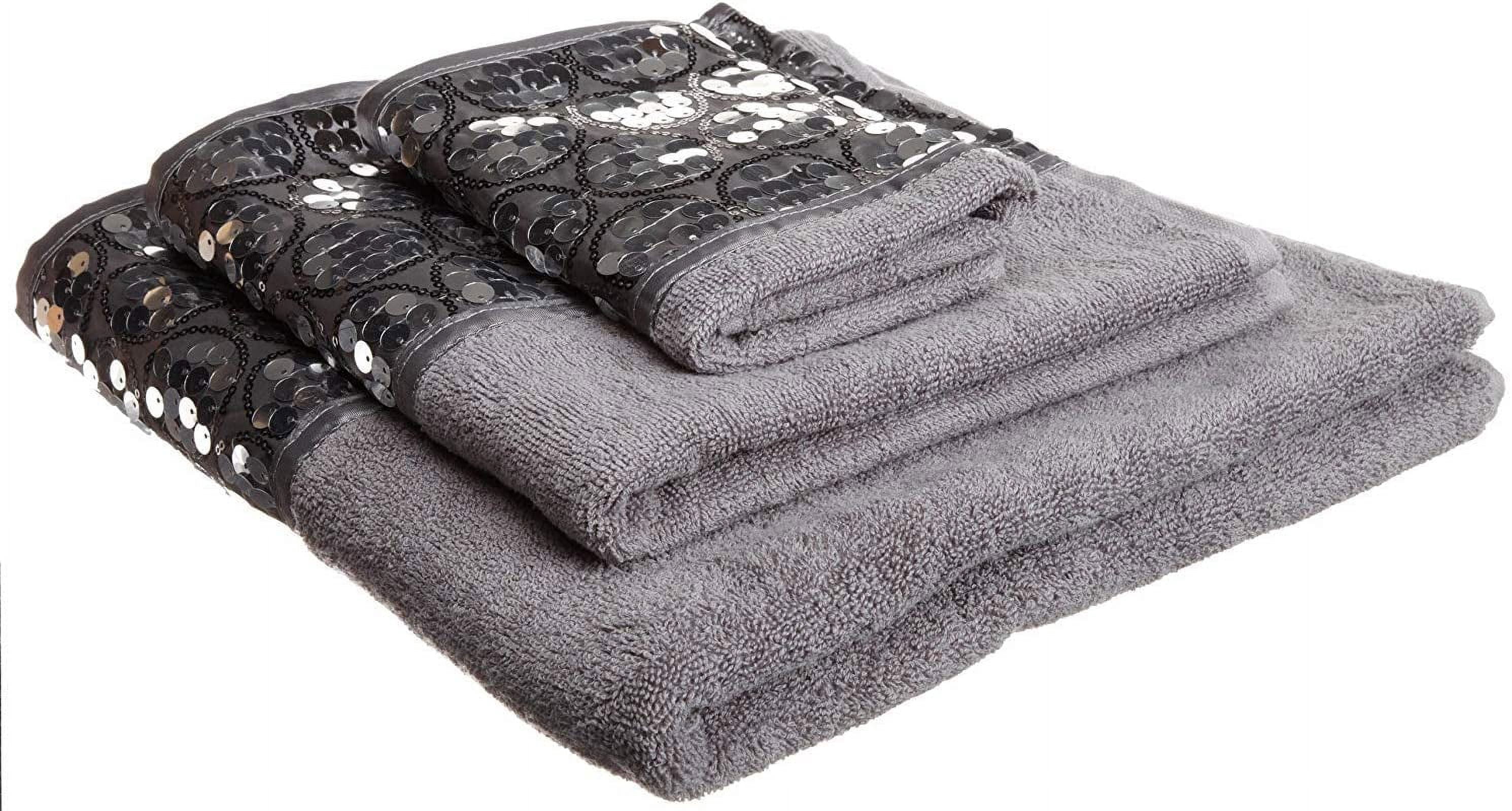 Popular Bath Bath Towels, Sinatra Collection, 3-Piece Set, Silver