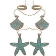 thumbnail image 4 of OATIPHO 3Pairs Ocean Themed Earrings Metal Sea Star and Shell Chic Ear Jewelry, 4 of 8