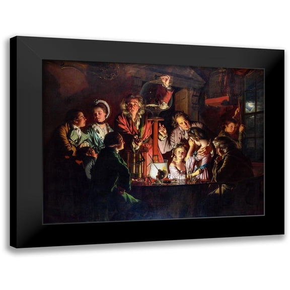 Wright, Joseph 14x12 Black Modern Framed Museum Art Print Titled - An Experiment on a Bird in the Air Pump