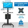 thumbnail image 5 of Mount-It! Mobile Standing with Adjustable Keyboard Tray and CPU Holder | Fits 13"-32" Monitors, 5 of 9