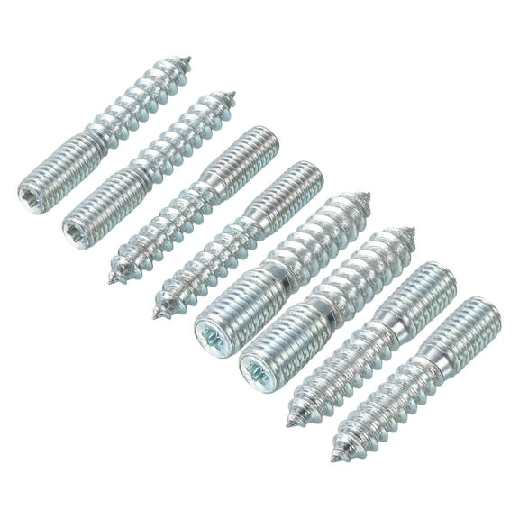 M8/M10 Hanger Bolts Length 50mm Double Headed Bolts Self-Tapping Screw 8mm/10mm Wood Joint Furniture Legs 8Pack Each