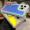 thumbnail image 3 of Dteck Magnetic Case for iPhone 16 Pro Max,Compatible with Magsafe, Shock-Absorbent Bumper Cute and Unique Fluorescent Holographic Iridescent Phone Cover,Black, 3 of 5