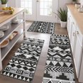 thumbnail image 2 of Black Geometric Triangle Chevron Pattern Kitchen Rugs Sets Of 3,Kitchen Runner Rugs Non Skid Washable,Decorative Kitchen Floor Mats for Kitchen,Sink,Laundry,17"x30"+ 17"x47" + 17"x59", 2 of 6