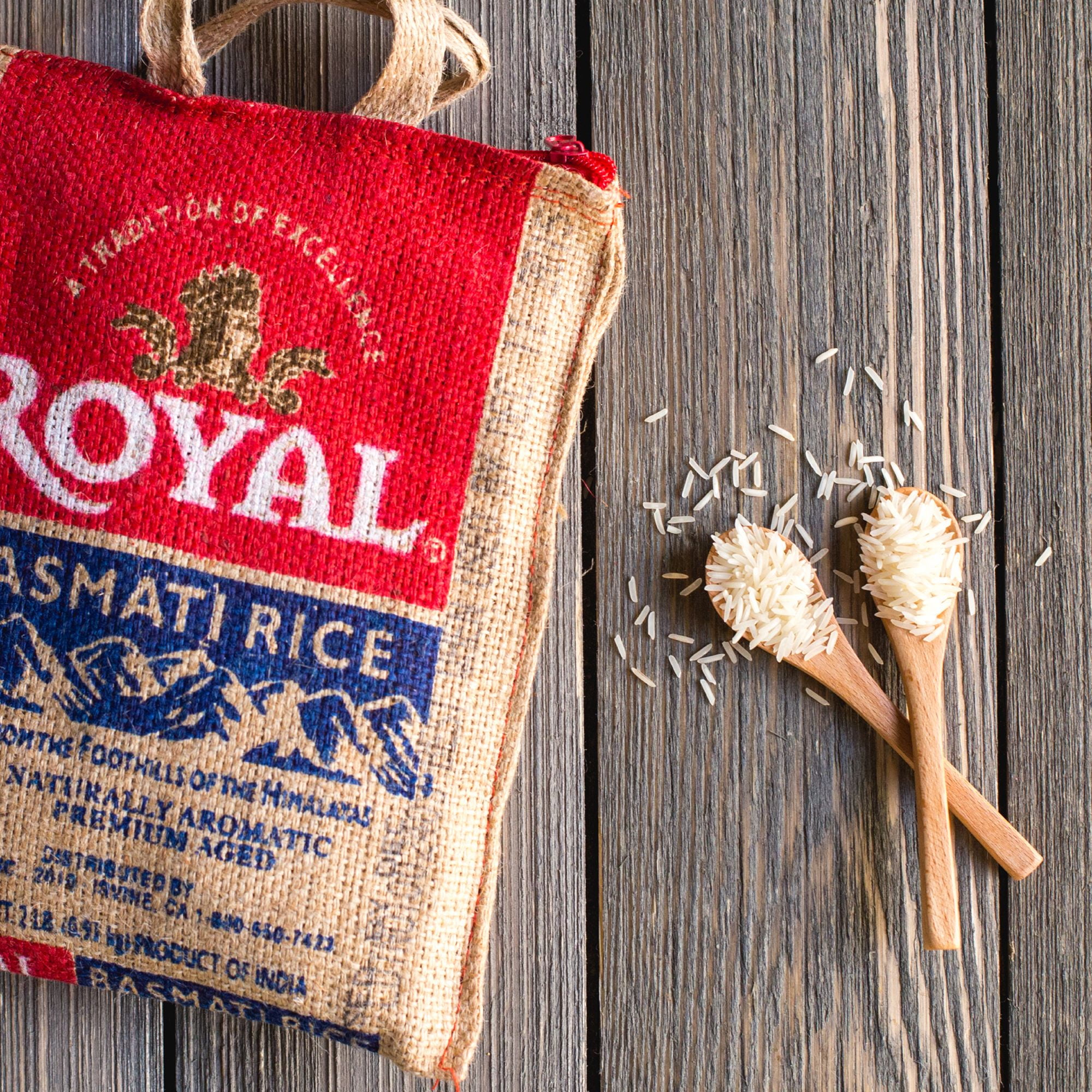 Royal basmati rice burlap bag sale