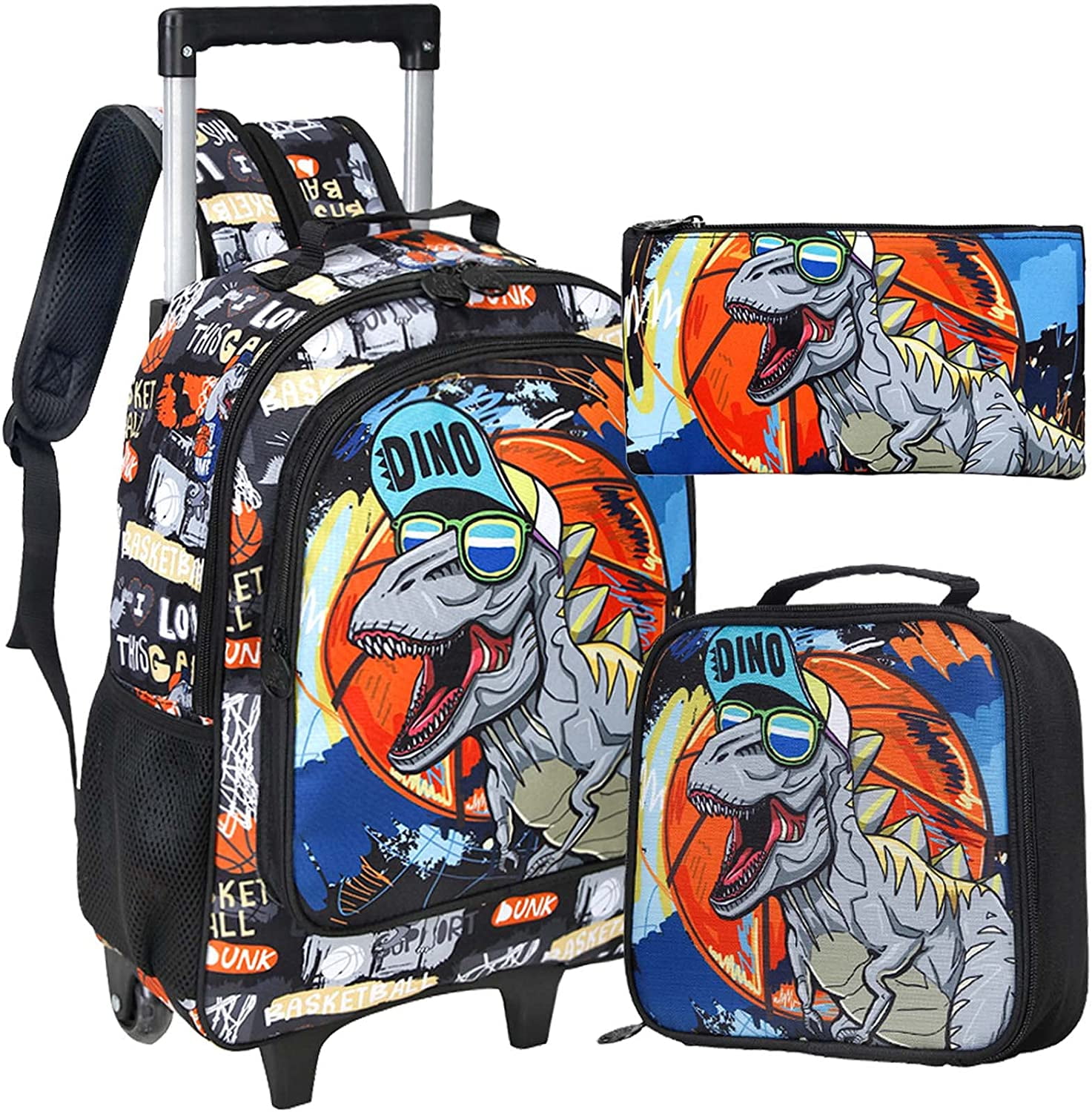 Buy 3PCS Rolling Backpack for Girls Boys, Kids Roller Wheels Bookbag