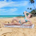 thumbnail image 6 of Dreamtimes Beach Towels Purple White Plaid Camping Towels Sand Free Beach Towel, 30"x60" Large Beach Towels Quick Dry Bath Travel Towels Pool Yoga Beach Mat for Men Women, 6 of 7