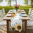 thumbnail image 4 of Table Runners 72 Inches Long Dress Scarves, Sunflower Eucalyptus Farmhouse Kitchen/Dining Table Runner, Coffee Tablerunners, Farmhouse Weeping Botanical 13x72 Inch, 4 of 9