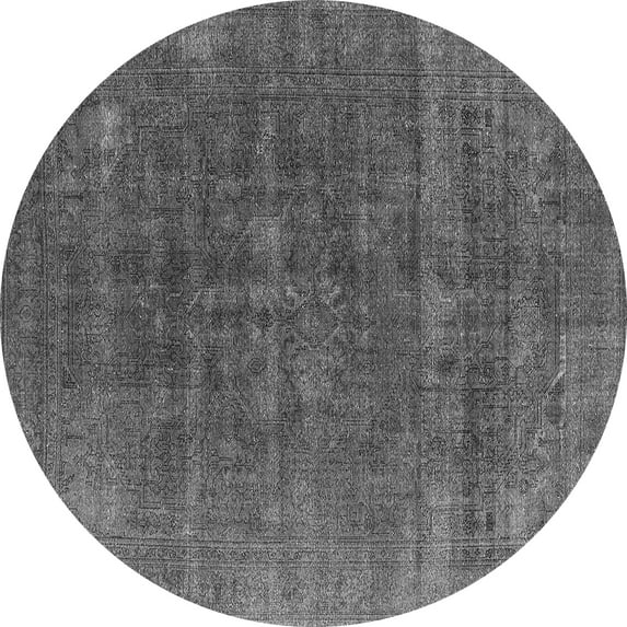 Ahgly Company Indoor Round Oriental Gray Industrial Area Rugs, 3' Round