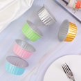 thumbnail image 4 of POWKOL Moldes desechables para ramequines, 5 colores surtidos, 50 unidades, mini moldes de aluminio para hornear con tapas, moldes para cupcakes, moldes para tartas de queso, moldes para flan,, 4 of 6