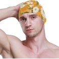 thumbnail image 3 of FYBTO Swimming Cap White Daisy and Butterfly Unisex Adult FYBTO Polyester, 3 of 4