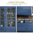 thumbnail image 5 of Sideboard Buffet Cabinet with Storage,36" Kitchen Buffet Storage Cabinet with 2 Glass Doors and 1 Drawer, Narrow Glass Display Furniture, Coffee Bar Unit with Wooden Handles for Kitchen (Blue), 5 of 14