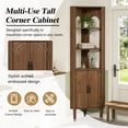 thumbnail image 6 of 72.3'' Tall Corner Cabinet with Doors & Shelves for Living Room, Bathroom, Kitchen, Walnut, 6 of 8