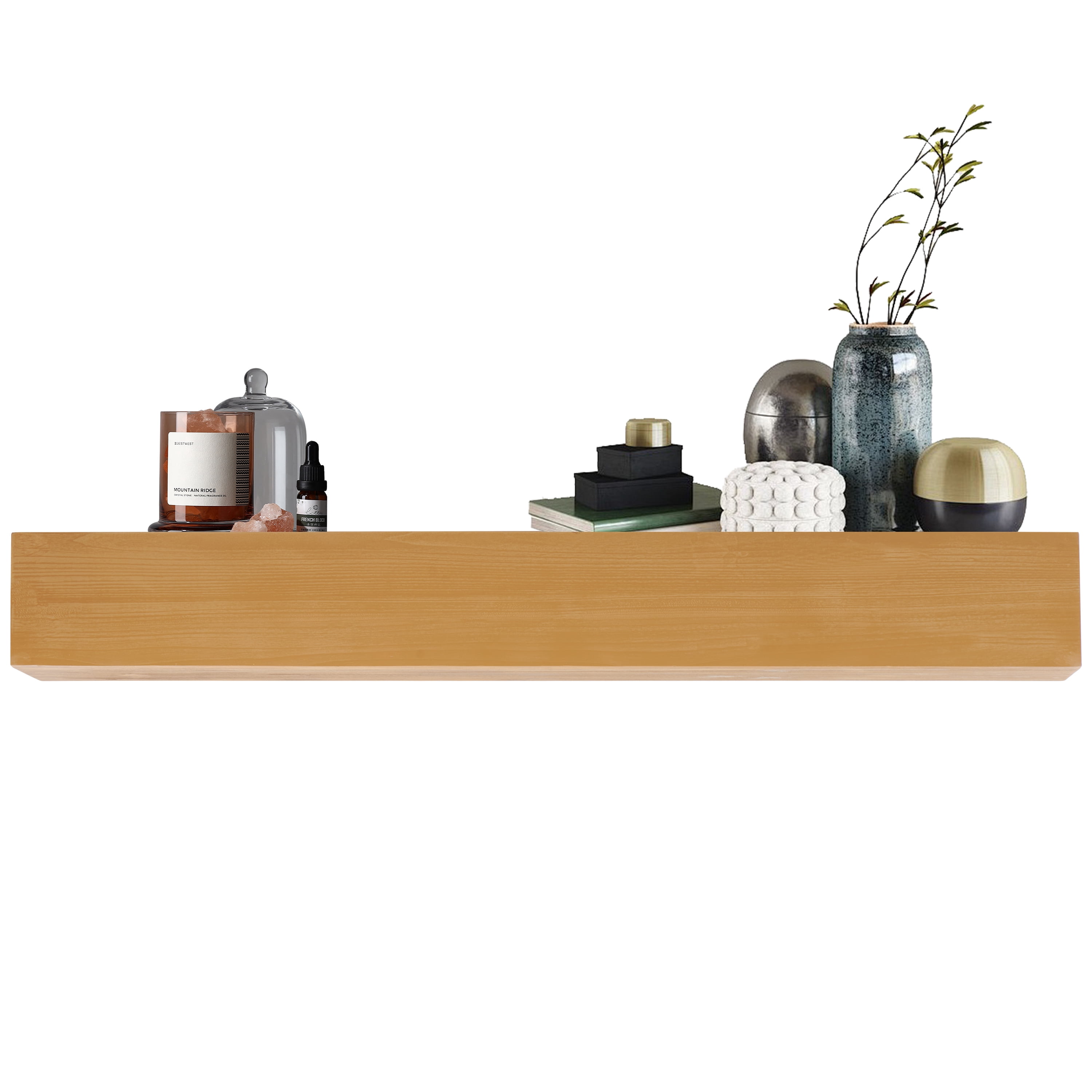 LiviNest 60" Floating Mantel Shelf: 70 LBS Heavy-Duty Load - Secure Wall Mount for Fireplace Decor - Modern Farmhouse Living Room & Bedroom Display