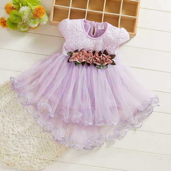 Floral Ruching Girls Party Dress with Elegant Design for and Celebrations