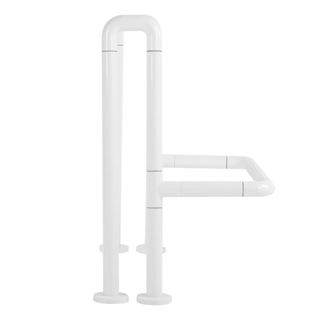 Reposabrazos para inodoro, barra de apoyo para inodoro blanca, barra de apoyo para baño, manija de seguridad para baño, instalación sin esfuerzo